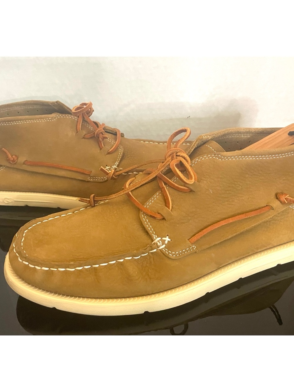 UGG Beach Moc Chukka Full Grain Washable Leather Carmel Color Size 11.5 - Picture 9 of 10